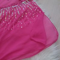 ИЗКЛЮЧИТЕЛНО КРАСИВА плажна рокля/туника в розов цвят с пайети  , снимка 4 - Рокли - 37220670
