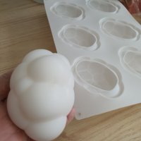 3D 6 бр Bubble  Облак Облаци мехури силиконов молд форма за десерти мус желе шоколад гипс свещ и др, снимка 3 - Форми - 37336810