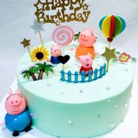 4 бр Пепа Пиг семейство Pepa Pig Peppa Pig сет играчки PVC фигурки украса топери за торта украса, снимка 5 - Фигурки - 20538753