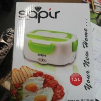 Електрическа кутия за храна sapir sp 1177 ah, 40w, 1.5 литра, две отделения, клапан за пара, бял/зел, снимка 2 - Други - 29810666