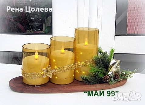 Коледен подарък свещник, снимка 1