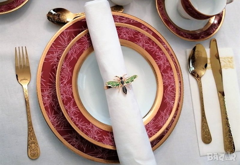 Сервиз за хранене за миялна машина от фин порцелан YoLiSa, снимка 1