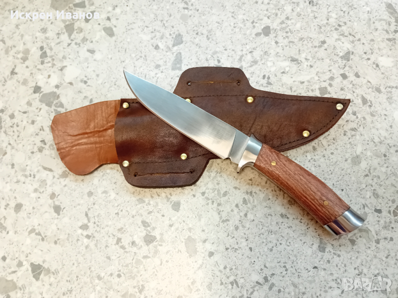 Ловен Нож с кожена кания, снимка 1