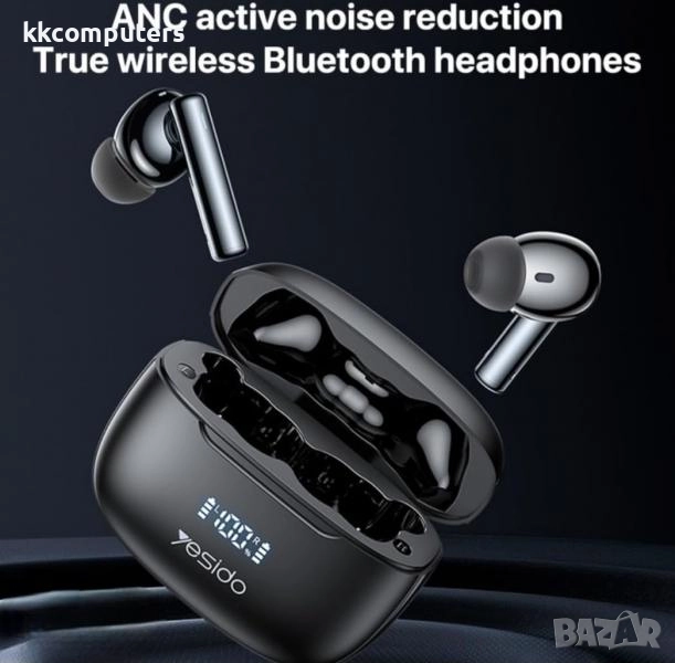 Bluetooth Handsfree Wireless Слушалки Yesido TWS23 + ANC /Черен/ Баркод : 2404196, снимка 1