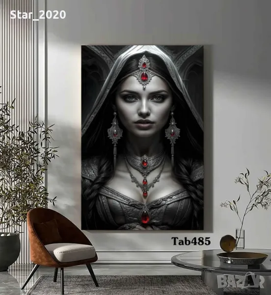 Светеща картина с LED осветление - жената 66, снимка 1