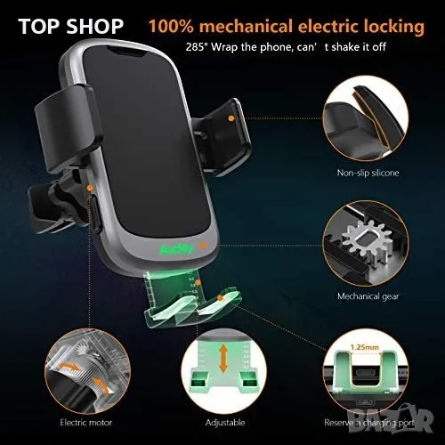 Ново 15W безжично зарядно за кола автомобил универсална Стойка телефон, снимка 1