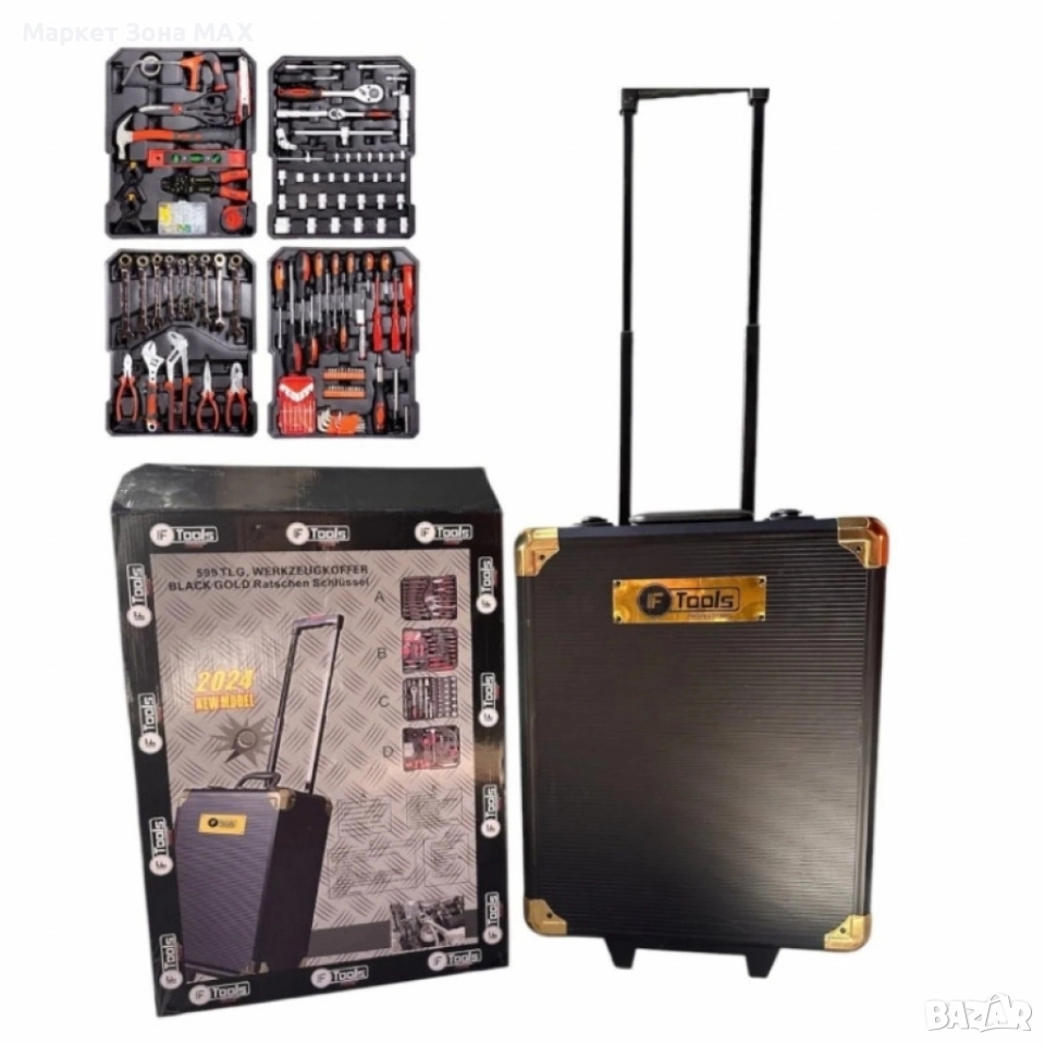 Професионален куфар с инструменти IF Tools BLACK GOLD 2024 – 599 части, CR-V стомана, снимка 1