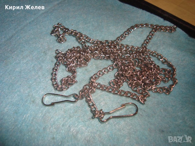 СРЕБРИСТА ВЕРИЖКА ПОДХОДЯЩА и за КЮСТЕК за ДЖОБЕН ЧАСОВНИК 27116, снимка 1