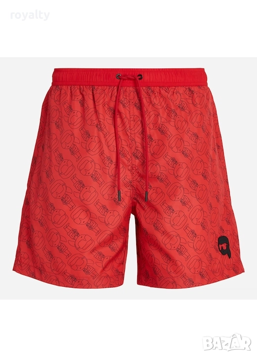 Karl Lagerfeld Оригинален Мъжки Бански, 100% Полиестер, M, Червен, снимка 1