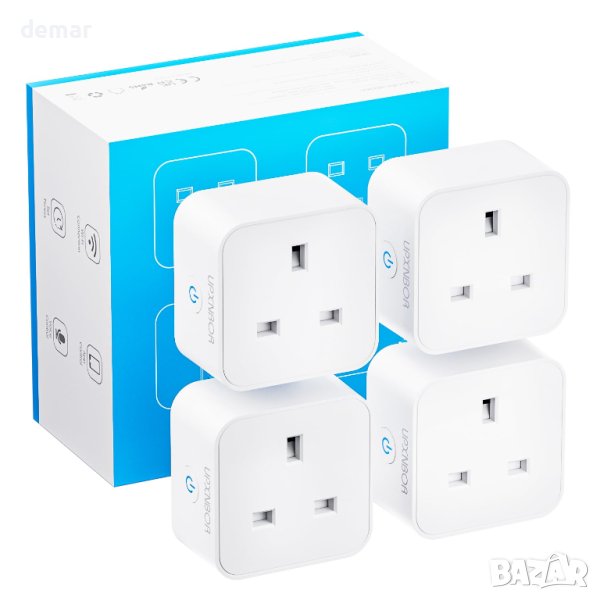 Интелигентен щепсел UPXNBOR, Wi-Fi контакт (4 в пакет), снимка 1