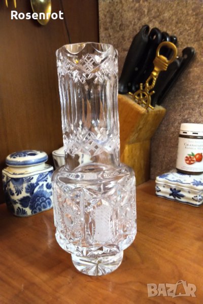 Бохемия великолепна кристална ваза в стил Арт Деко , снимка 1
