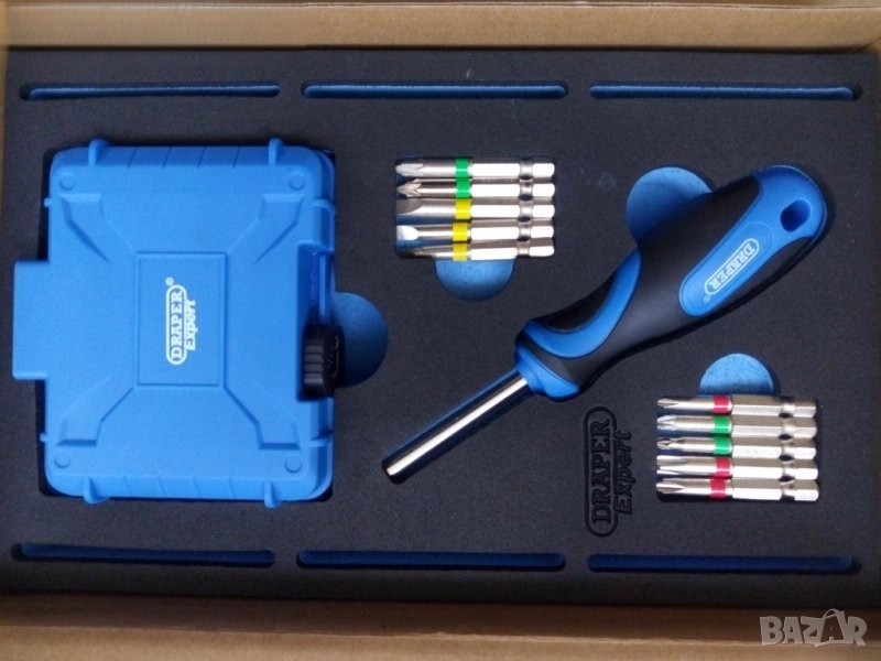 draper expert 40части отвертка къси дълги битове .Stanley Отвертка тресчотка c битове, снимка 1