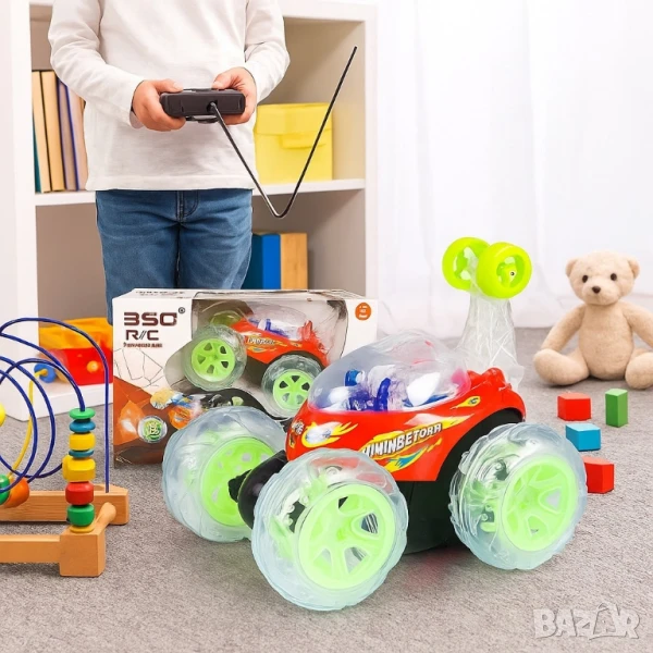 360° Каскадна количка с дистанционно – Светлини, звук и невероятни стънтове, снимка 1