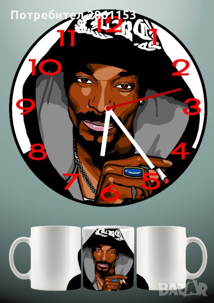 Стенен часовник+чаша-перфектният подарък-серия музика 2, снимка 1