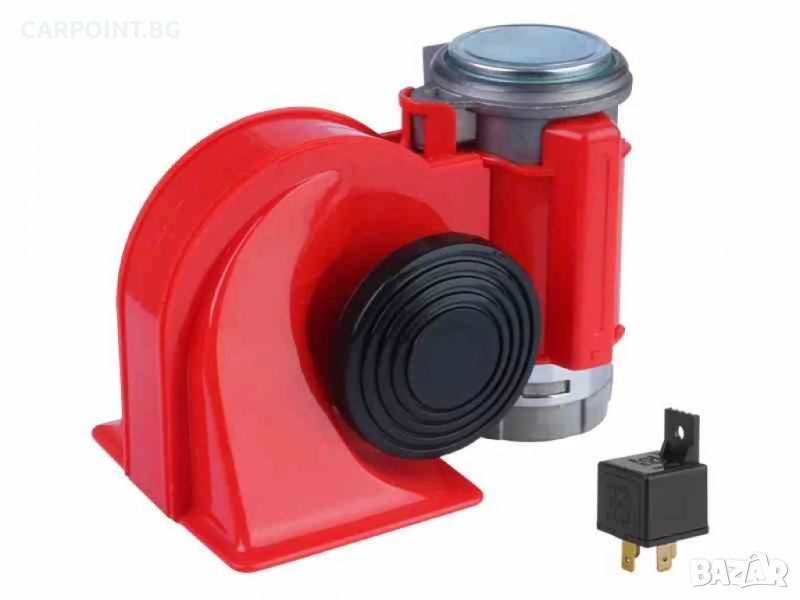 ТРОМБА ЗВУКОВ СИГНАЛ 12V NAUTILUS, ЧЕРВЕН С КОМПРЕСОР 58103, снимка 1