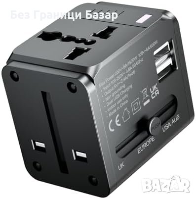 Нов Универсален Пътуване Адаптер: Мощен, Компактен, Световна Съвместимост, снимка 1