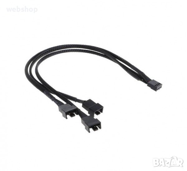 Захранващ кабел, сплитер за вентилатори, 4P/3x4P, 0,3m, 12V, снимка 1