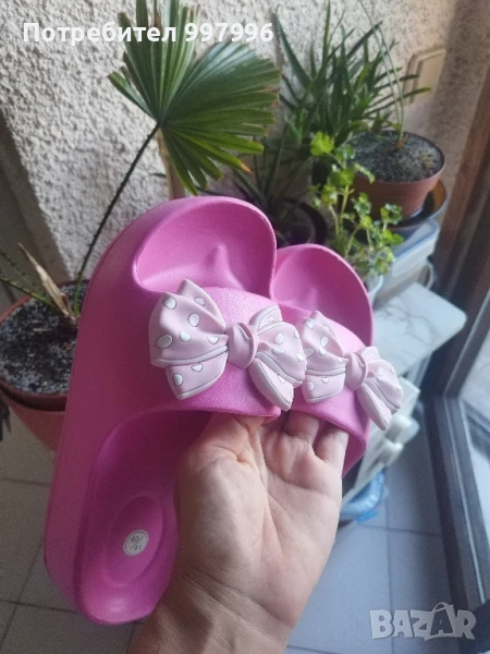 Цикламени чехли на платформа-40/41номер, снимка 1