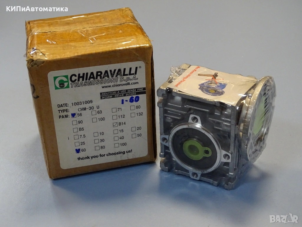 Червячен редуктор CHIARAVALLI CHM-30U worm reducer size-30 ratio-60, снимка 1
