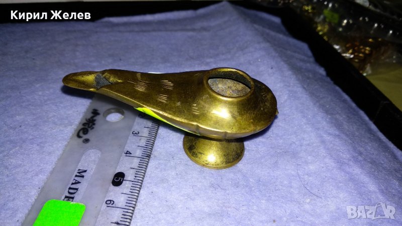 СТАРА МАЛКА БРОНЗИРАНА ЛАМПА на АЛАДИН ОРИЕНТАЛСКИ ТРАДИЦИОНЕН ПРИКАЗЕН СУВЕНИР 34586, снимка 1