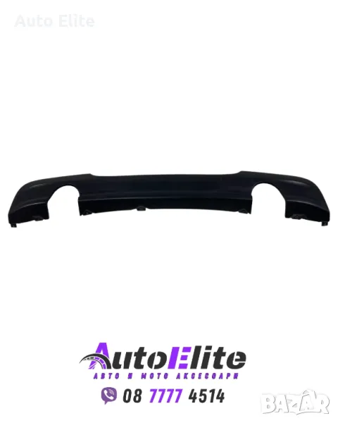 Дифузер за задна броня за BMW E90 - M-Tech двоен за единичен накрайник 0--0, снимка 1