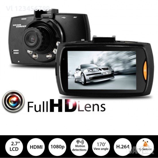 HD Камера за кола с 2.7″ диспей – видео авто регистратор с Нощен режим, снимка 1