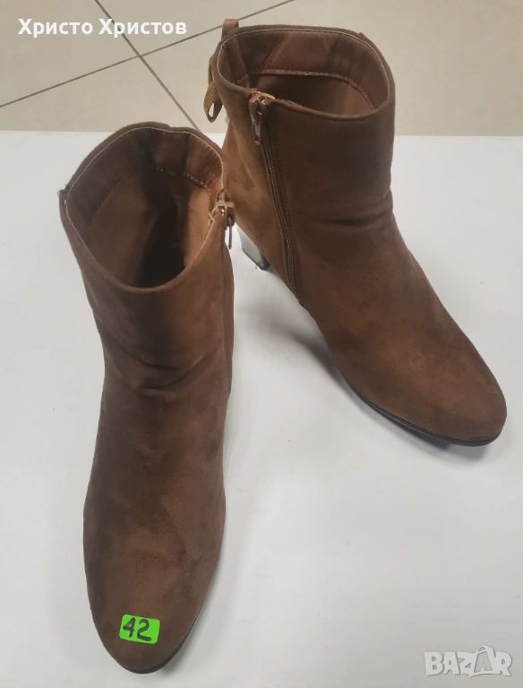Дамски велурени боти LINEA LORESI Размер 42 , снимка 1