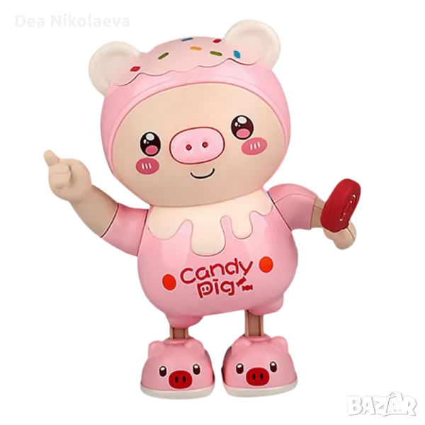 Интерактивна играчка със звуци и светлини, розовото танцуващо прасе, снимка 1