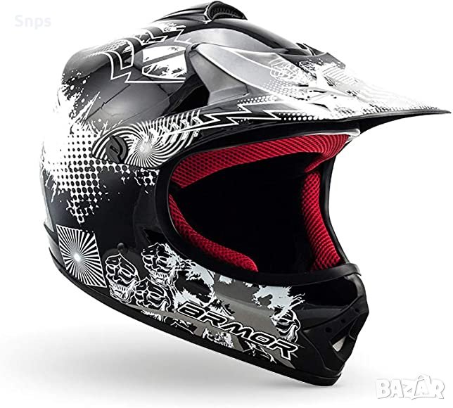 Кросова каска за мотор ARMOR  AKC-49, Black, XL (59-60cm), снимка 1