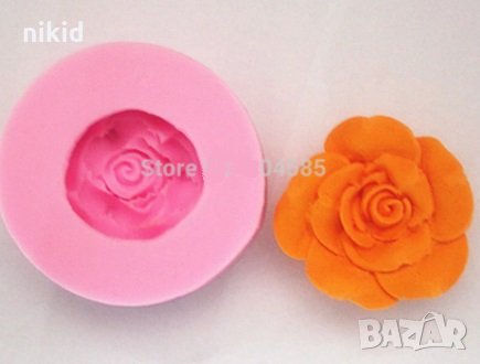 3D Роза  отворени листа силиконов молд форма декорация украса фондан торта мъфини и др, снимка 1