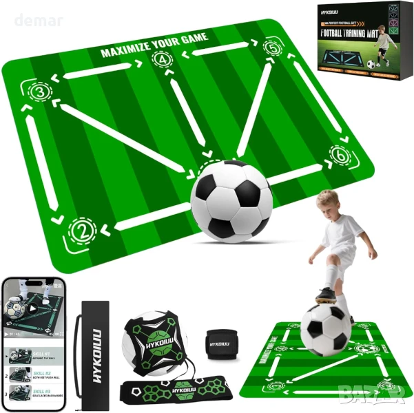 Тренировъчна постелка за футбол с треньор за удари 90 x 60 см, снимка 1