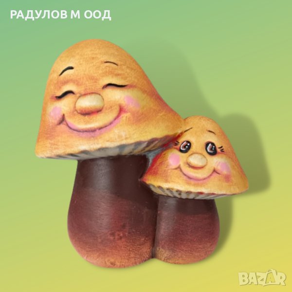 Градинска фигура керамика Усмихнати гъбки / 1921, снимка 1