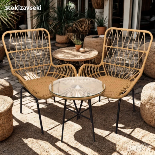 Градински комплект – маса с 2 стола, снимка 1