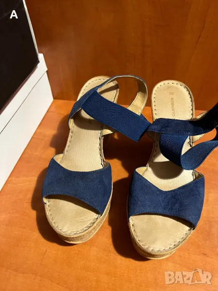 Дамски сандали естествен велур Roberto Santi, снимка 1