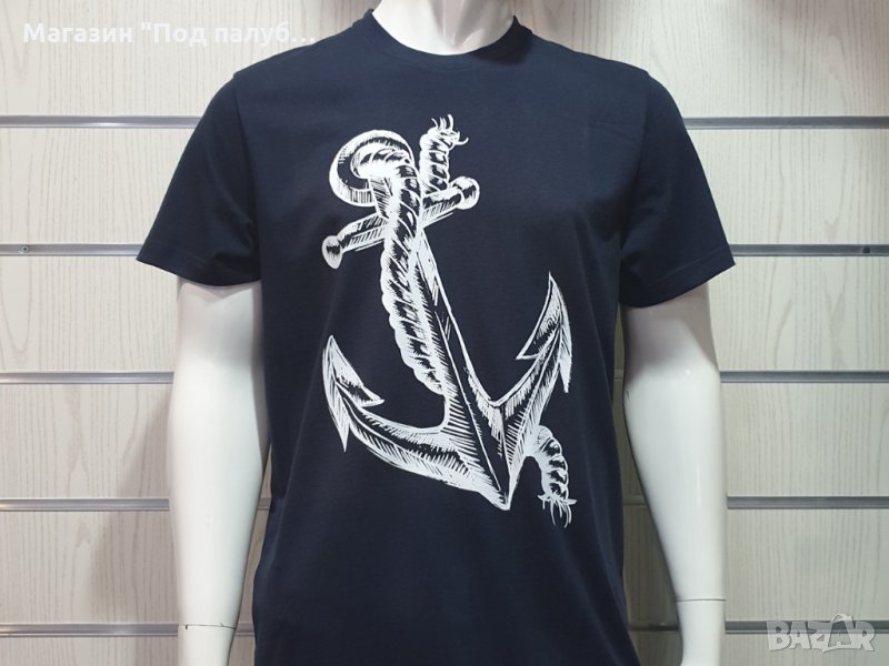 Нова мъжка тениска с трансферен печат Голяма котва, морска, снимка 1