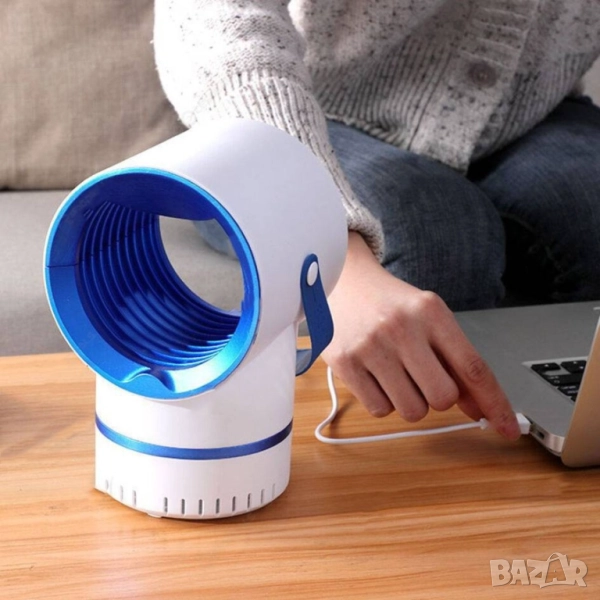 LED лампа против комари; Размер: 12,3 х 19,8 х 10, 8 см; Функция: Комарът попада в 360 градусово зав, снимка 1