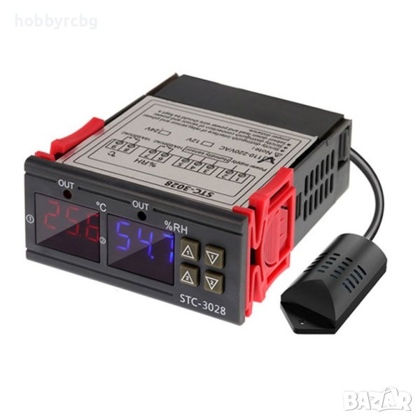 STC-3028, Контролер, температура и влага, влагомер, терморегулатор, 24V, 10A, снимка 1