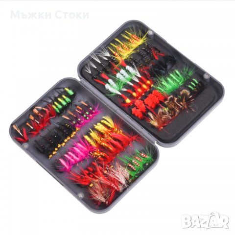 Муха / Мухи за риболов - Кутия с 100 броя мухи - 20 различни модела, снимка 4 - Такъми - 37614339