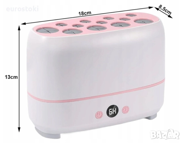 Професионална сушилня за грим четки, уред за сушене на четки за грим, вместмост 12 четки + 2 бр. гъб, снимка 5 - Козметични уреди - 52484634