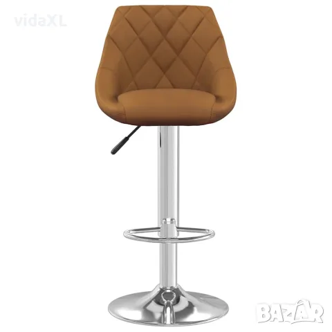 vidaXL Бар табуретки, 2 бр, кафяви, кадифе, снимка 4 - Столове - 56147140