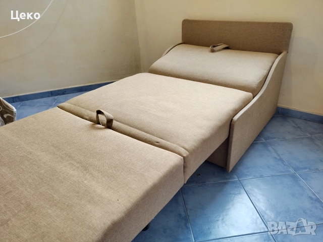 Разтегателен фотьойл с топ матрак , снимка 4 - Дивани и мека мебел - 52677563