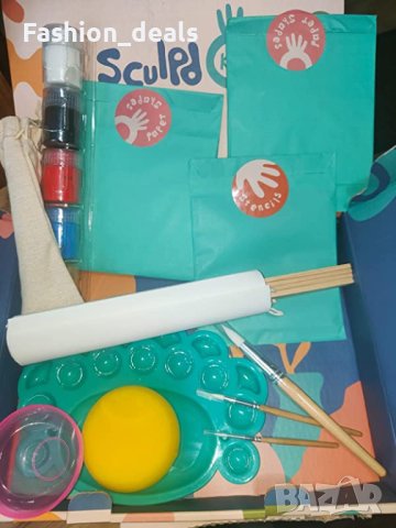 Нов комплект за рисуване деца 7+ Бои рамка палитра четки шаблони, снимка 2 - Рисуване и оцветяване - 40654997