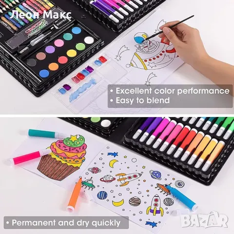 Детски комплект за рисуване 150 части занимателен , снимка 4 - Рисуване и оцветяване - 48202888