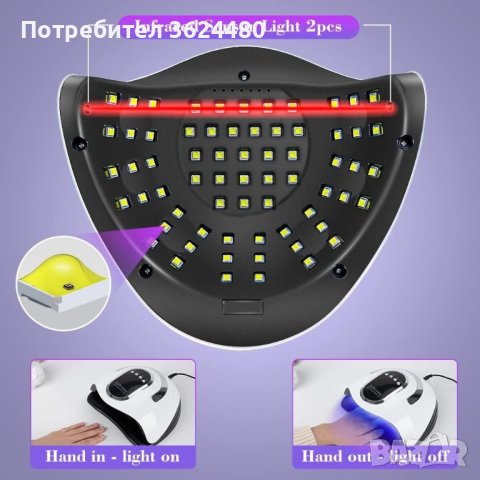4106 Професионална UV/LED лампа за маникюр, снимка 6 - Продукти за маникюр - 42499595