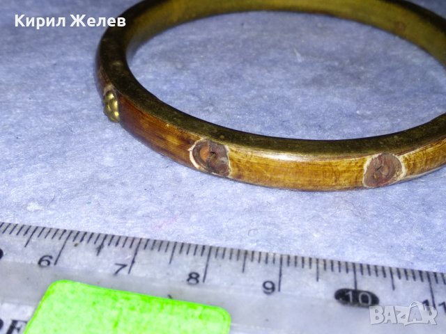 СТАРИННА ТИБЕТСКА ЕТНО ГРИВНА от БРОНЗ и РОГ с ФЛОРАЛНИ БРОНЗОВИ НАБИВКИ МАЙСТОРСКА ИЗРАБОТКА 26328, снимка 14 - Антикварни и старинни предмети - 40865717