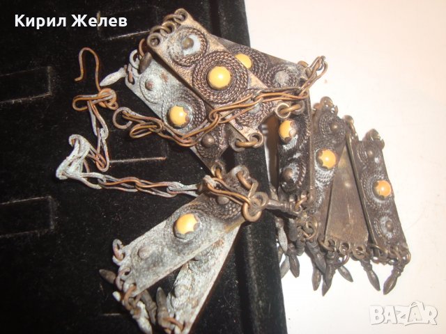 ВЪЗРОЖДЕНСКА БРОНЗОВА ОГЪРЛИЦАА с МЕДНО СИНДЖИРЧЕ и КАМЪНИ 142, снимка 10 - Колекции - 30652653