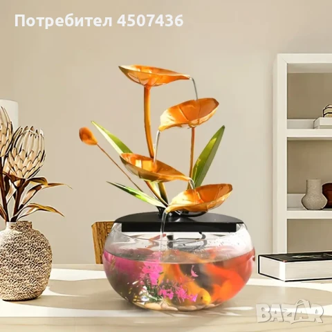 2025 Комплект USB захранван декоративен фонтан с аквариум, снимка 3 - Декорация за дома - 51180238