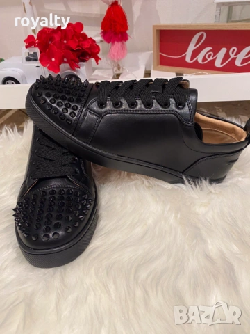 Christian Louboutin Louis Junior Spikes Нови Мъжки Маратонки Кожа Шипове 40-44 Номер 
