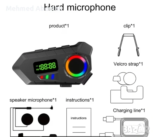 Нова безжична слушалка за мотоциклетна каска, снимка 8 - Bluetooth слушалки - 54325782