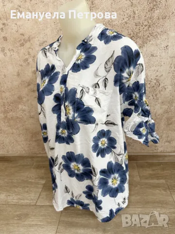 Дамска ежедневна свободна риза на цветя , снимка 3 - Ризи - 48065465